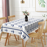 Lofaris Marine Anchor Steering Repeat Stripe Tablecloth